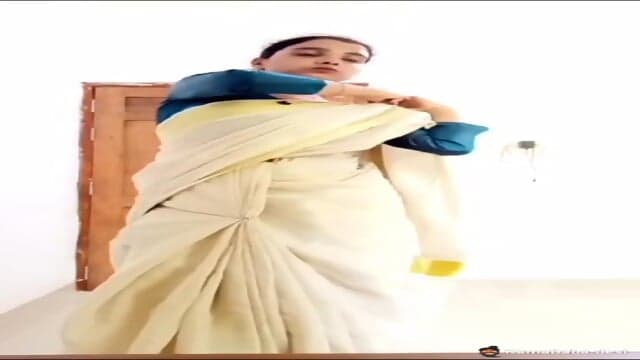 Desi young girl stripping Saree