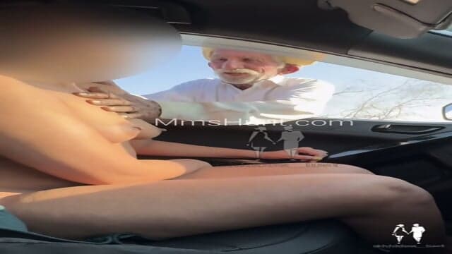 Naked girls pleasuring old man