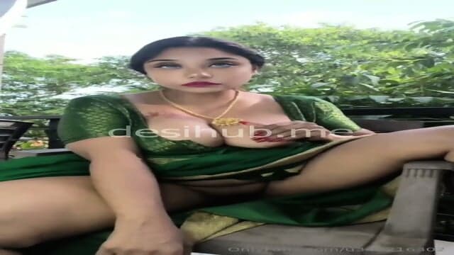 Desi Hot Wife Rashmika Lifts Her Saree Spreads Her Legs Wide and Fucks Herself with Dildo