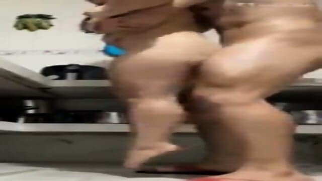 Giving Hard pounding sex with her girlfriend while she was in kitchen and it once started get for long to 4min and above.Giving a harse compitition to the one who do sex and while standing and fucking her while no one could do such things in that position