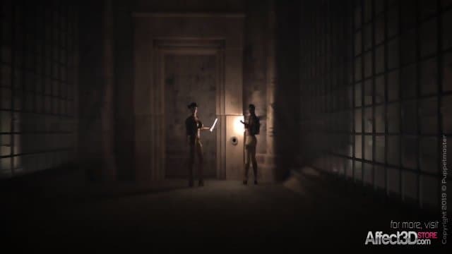 Lesbian futanari threesome adventure animation in Egypt