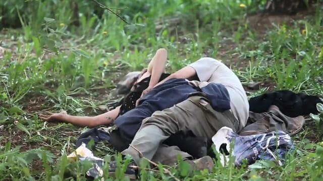 Village couple arranged drunk fuck in the middle of the field