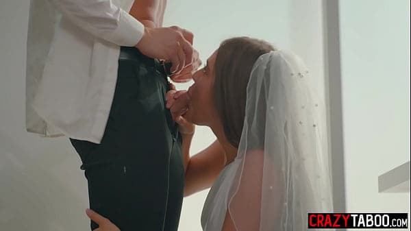 Horny big tits MILF swallowed big cock and gets fucked in front of her friends just after her wedding