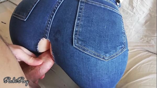 Ex Girlfriend Needs a Juicy Cock in Her Tight Pussy - Ripped Jeans and Cum on Ass