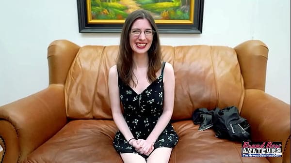 Cute Nerdy Brunette Hazel OConnor Gives A Blowjob And Gets Jizzed!