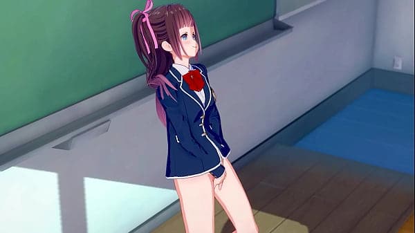 Anime girl fingering in her classroom