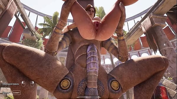 A huge dick against Lara Croft's tight ass in an arena where 1,000 spectators are watching. 3D Hentai Game Animation 3D Hentai Game Animation