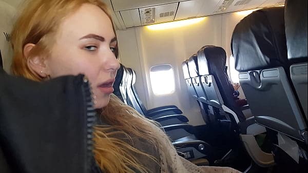 Real public whore blue eyes in airplane
