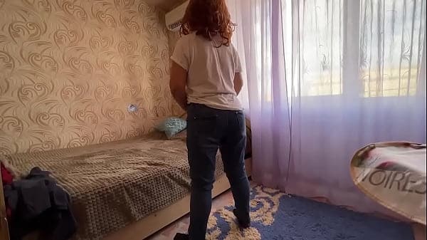 step Mom took off her jeans when her son came up and fucked her in tight anal