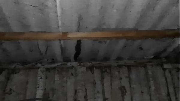 Two village girls ran away from the rain to fuck in a barn with conversations