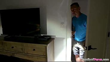 Stepdad comforts his petite stepdaughter Skyler Storm now the powers out.The teen isnt tired yet but thinks if he fucks her it will tire her out