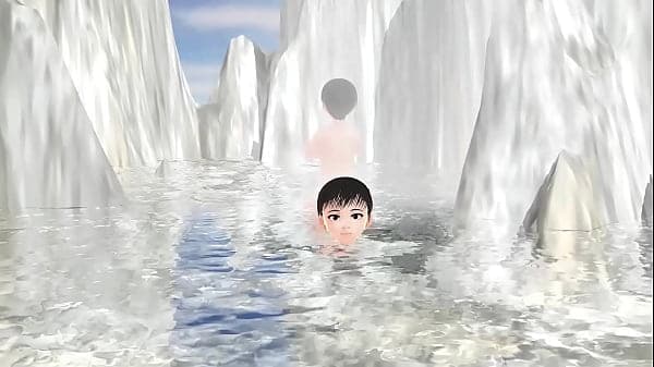 Leo Anime girl take a unisex hot spring in a unexplored place.