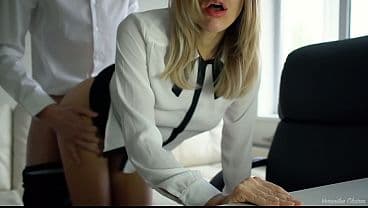 Boss Fuck Assistant In Doggystyle At Work, Sexy Blonde Hot Sex