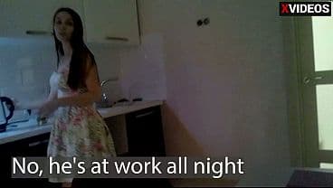 Slutty Alina Rai has dirty fun with her stepson's best friend right in the kitchen