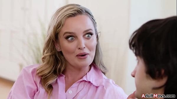 Stepmom Charlie Forde goes along with stepsons idea to get pregnant.Blindfold she gets her pussy licked and fucked until she finds out its her stepson