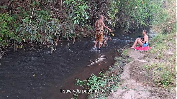 Strangers are caught having sex at the waterfall.