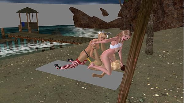 3D Shemale Threesome Part 3: Throbbing Futanari Dominates Two Curvy Girls in Intense Animated Hentai Pussy Licking & Hardcore Fuck