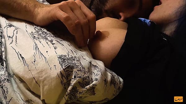 Very hot kisses and boobs licking for small teen with perfect nipples - UnlimitedOrgasm