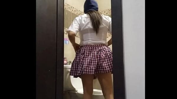 STUDENT GOES TO THE BATHROOM AND MEETS THE CLASSMATE. THE MALE WARMS HER UP AND CONVINCES HER THAT IT IS BETTER TO HAVE SEX THAN TO BE THINKING ABOUT THE BAD GRADE