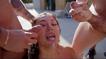 Submissive Slut Gets Triple Penetration and Squirts in a Gang Bang - Kylie Jones