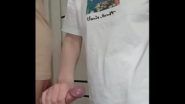 stepmom's friend jerked off my dick at a house party