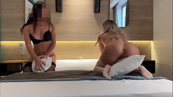 two girlfriends blonde and brunette get squirt