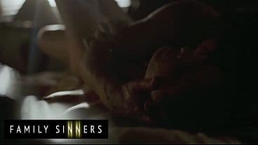 FAMILY SINNERS - Hot MILF Takes Comfort In Her Stepson&rsquo;s Arms As She Gets The Urge To Suck His Cock