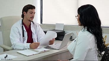 An aspiring nurse presents her resume to Dr. JOE