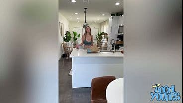 Delivery Guys Gets Lucky and Fucks Huge Titty Blonde Customer - Angel Youngs -