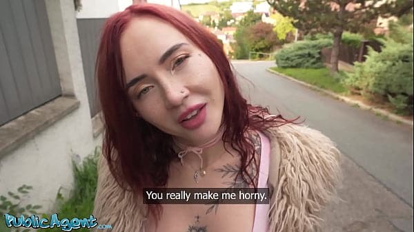 Public Agent - Latvian redhead POV blowjob after public pick up she cums riding thick cock