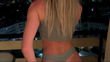 We got caught Fucking on a Balcony. Real couple Passionate Sex