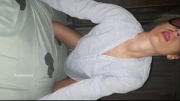 Old guy and sexy babe left alone at home - Cum on Tits