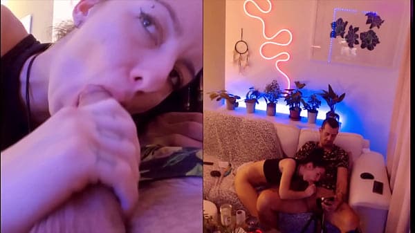 Real Amateur Couple &ndash; Split Screen, Two Cameras Still On After the Live
