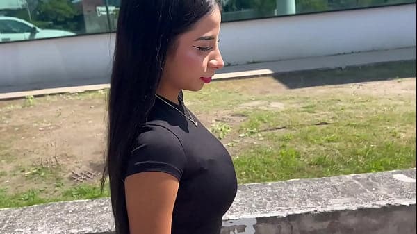 Petite 19 yr old Teen with Huge Natural Tits Goes on Sex Shop Adventure with Big Dick White Man