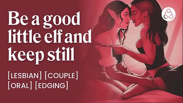 Lesbian couple double dildo orgasm | Elf cosplay lingerie fantasy | ASMR pussy licking