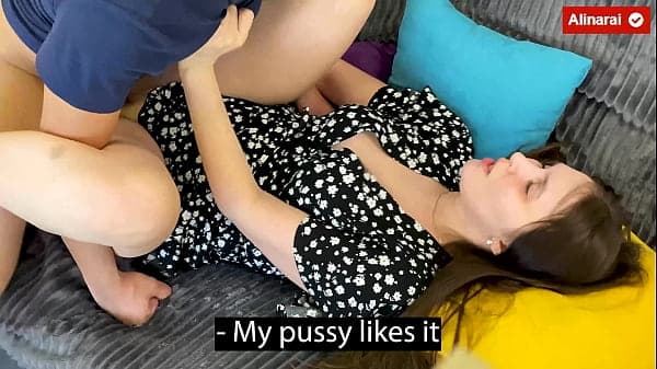 The stepmother says to her stepson: - Oh no, it's your cock at my lips!?. Young stepmother had a fight with her husband and got cum in her mouth from her stepson