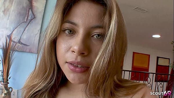 Sweet curvy freckled Teen 18 with extrem Hairy Pussy Pick Up for First Time Casting Fuck without condom