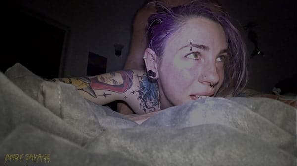Pretty Pussy GOTH girl gets FUCKED late night